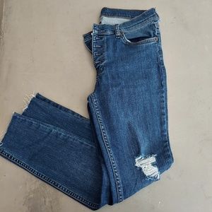 Free People Destroyed Raw Hem Reagan Jeans